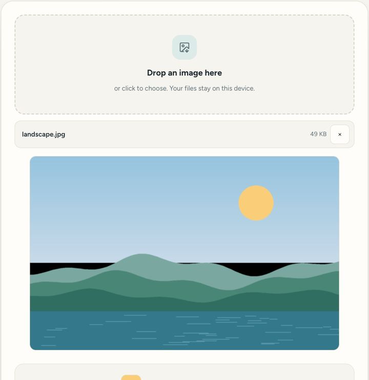 Screenshot of the Colour picker tool on Sureno, in use
