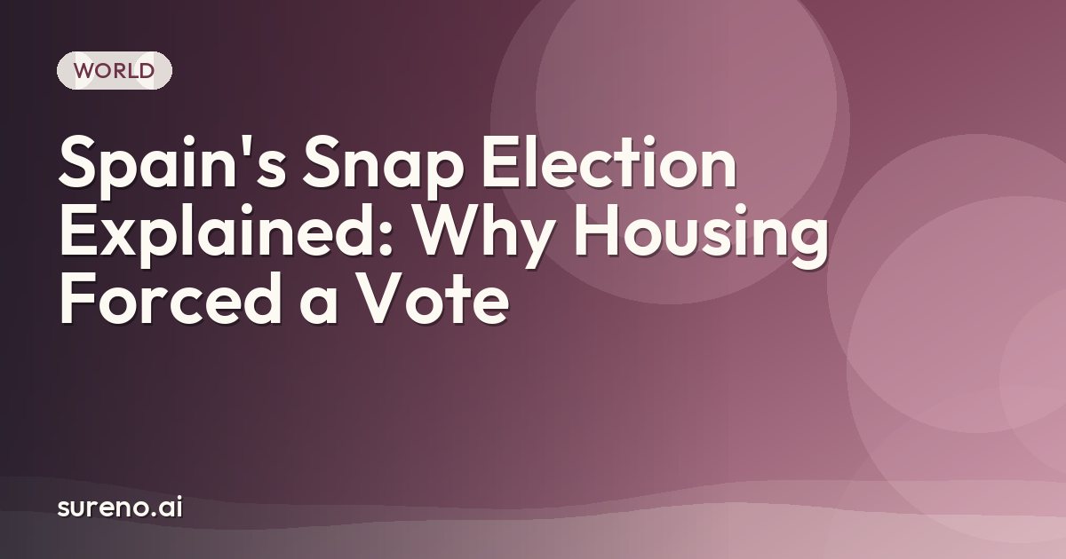 Spain's Snap Election Explained: Why Housing Forced a Vote