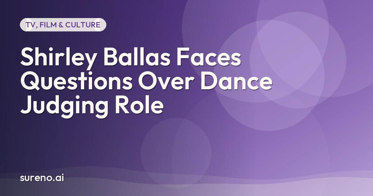 Shirley Ballas Faces Questions Over Dance Judging Role