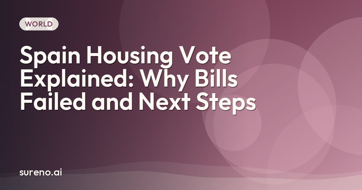 Spain Housing Vote Explained: Why Bills Failed and Next Steps