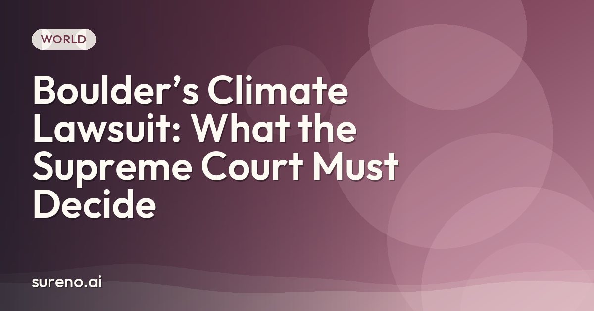 Boulder’s Climate Lawsuit: What the Supreme Court Must Decide