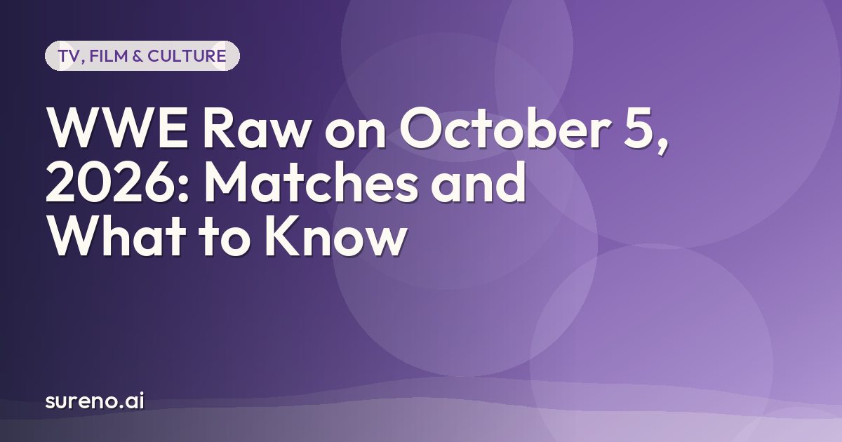 WWE Raw on October 5, 2026: Matches and What to Know