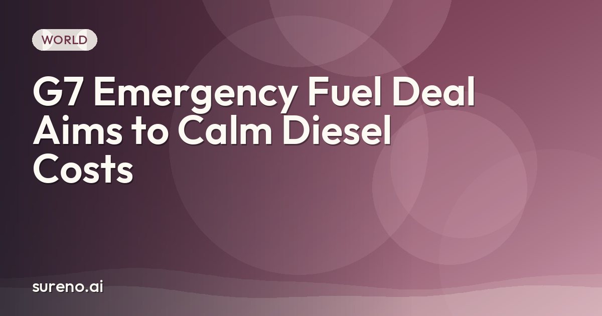 G7 Emergency Fuel Deal Aims to Calm Diesel Costs