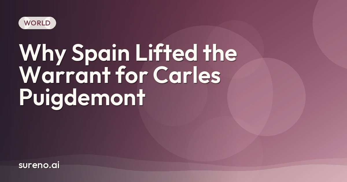 Why Spain Lifted the Warrant for Carles Puigdemont