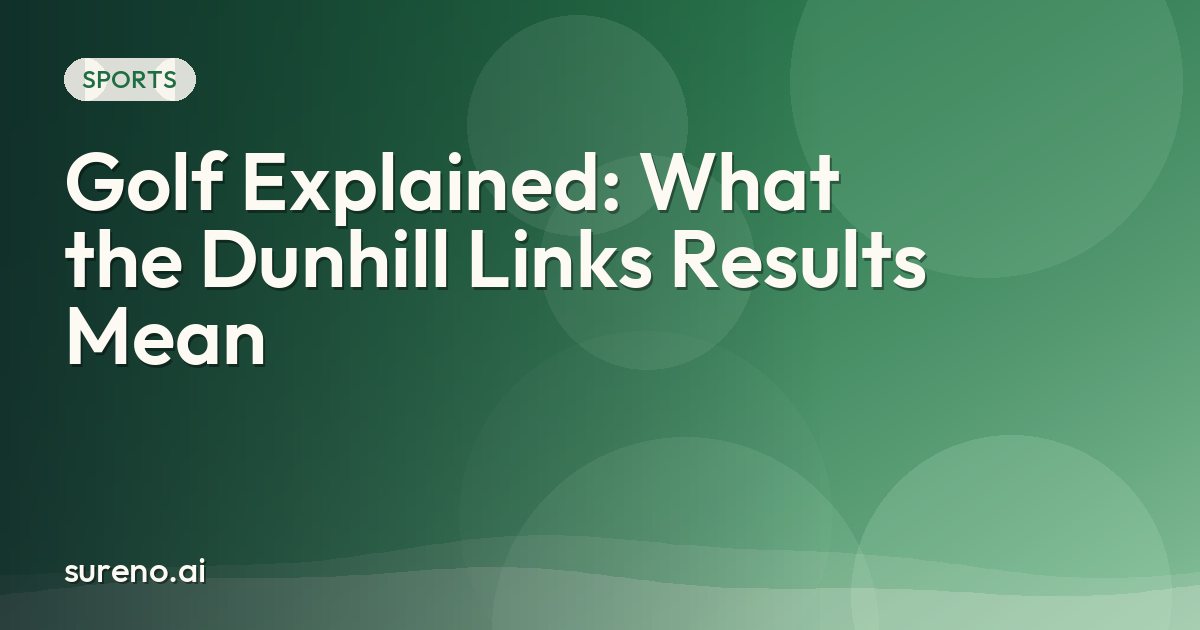 Golf Explained: What the Dunhill Links Results Mean