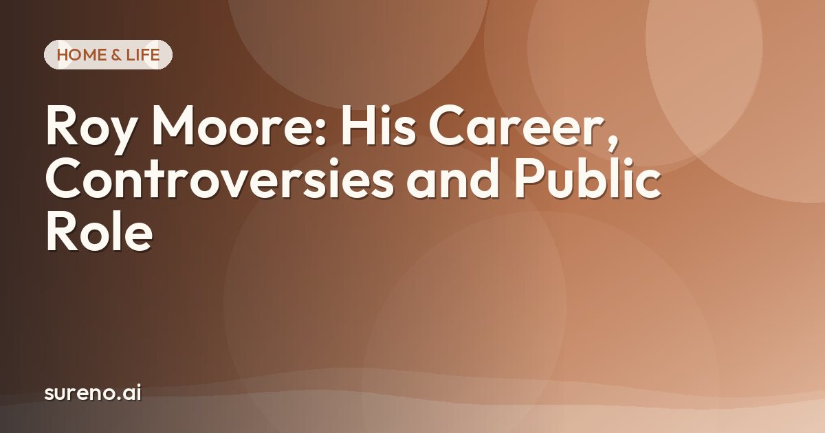 Roy Moore: His Career, Controversies and Public Role