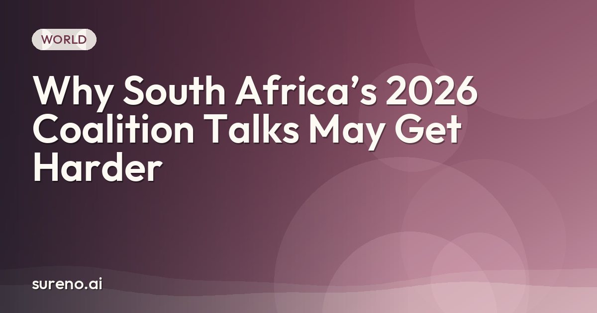 Why South Africa’s 2026 Coalition Talks May Get Harder