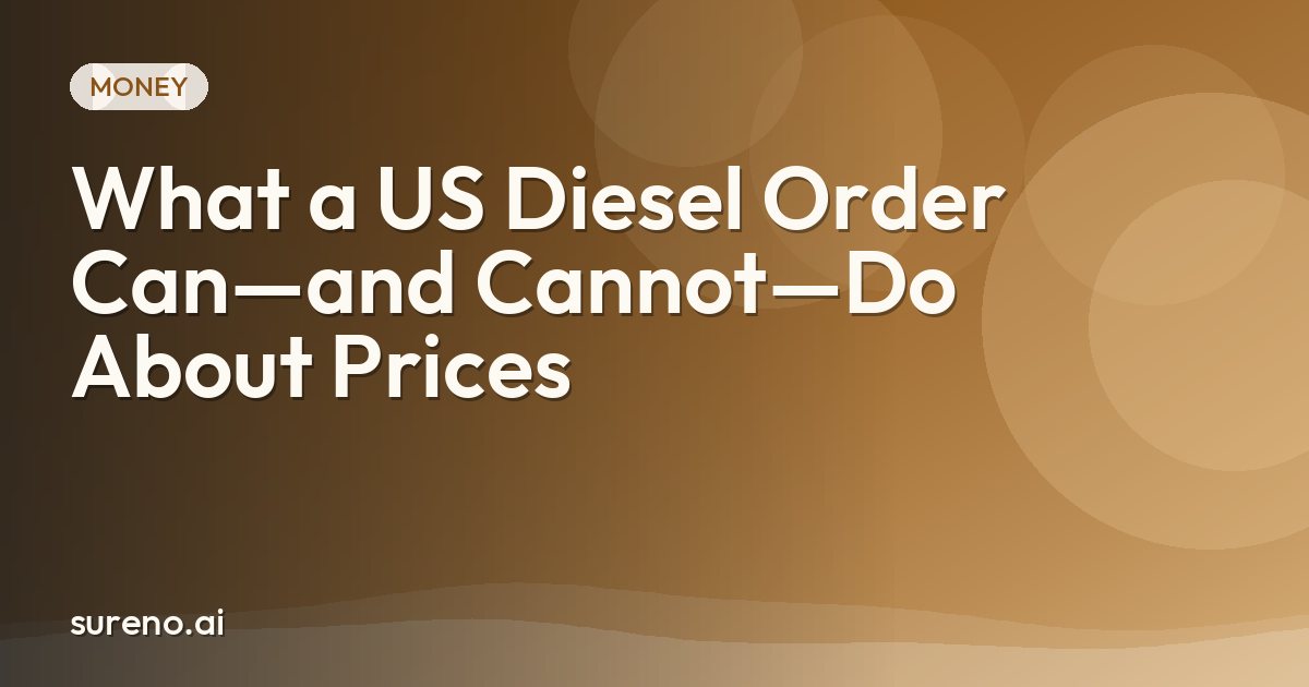 What a US Diesel Order Can—and Cannot—Do About Prices