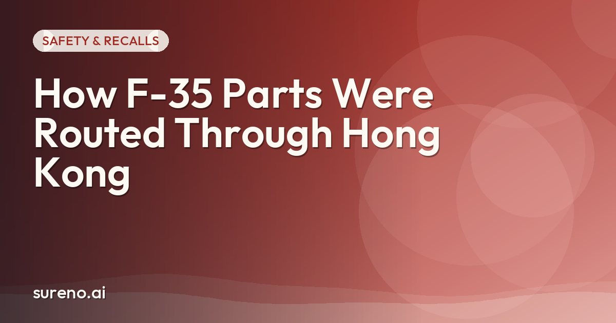 How F-35 Parts Were Routed Through Hong Kong