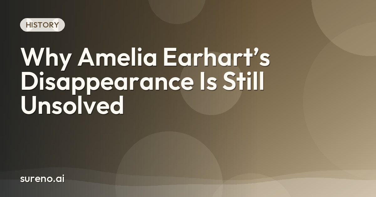 Why Amelia Earhart’s Disappearance Is Still Unsolved