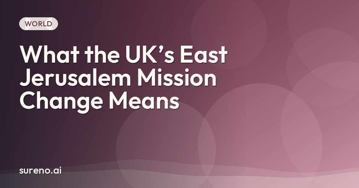 What the UK’s East Jerusalem Mission Change Means