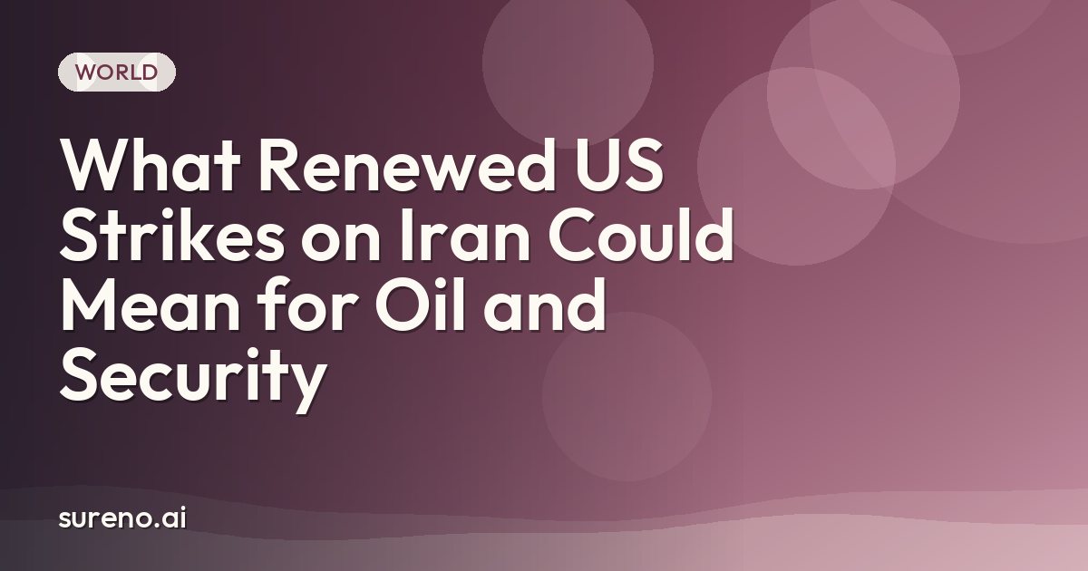 What Renewed US Strikes on Iran Could Mean for Oil and Security