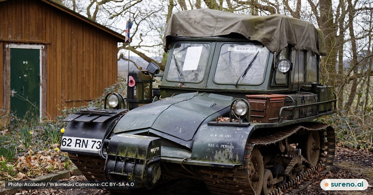 Caterpillar track military vehicle Kelvedon Hatch Nuclear Bunker, Essex England.jpg