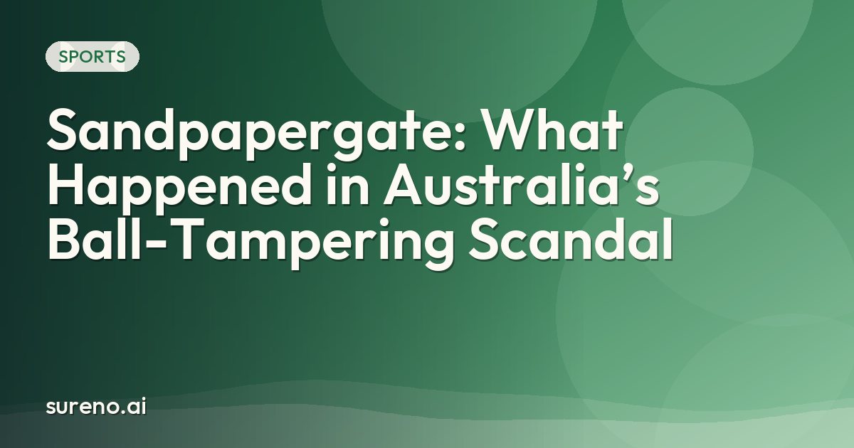 Sandpapergate: What Happened in Australia’s Ball-Tampering Scandal