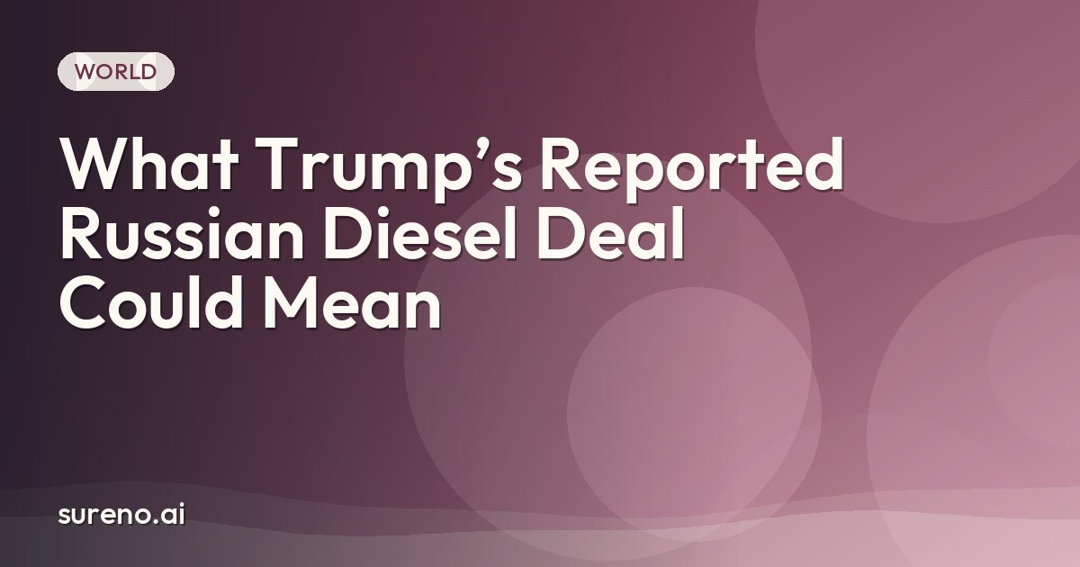 What Trump’s Reported Russian Diesel Deal Could Mean