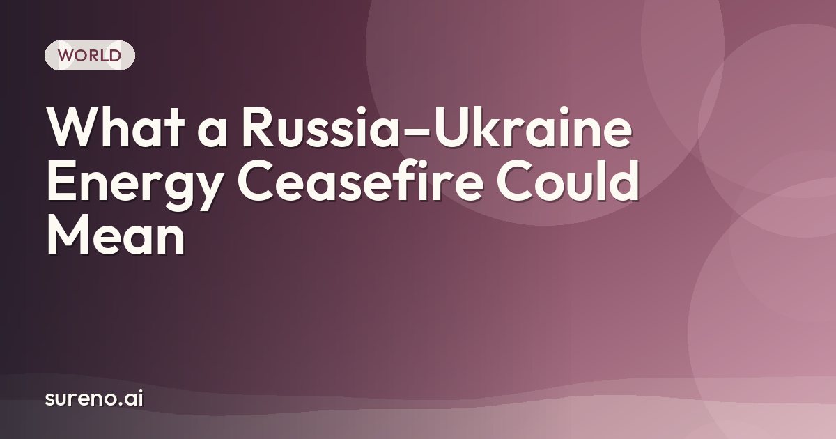 What a Russia–Ukraine Energy Ceasefire Could Mean