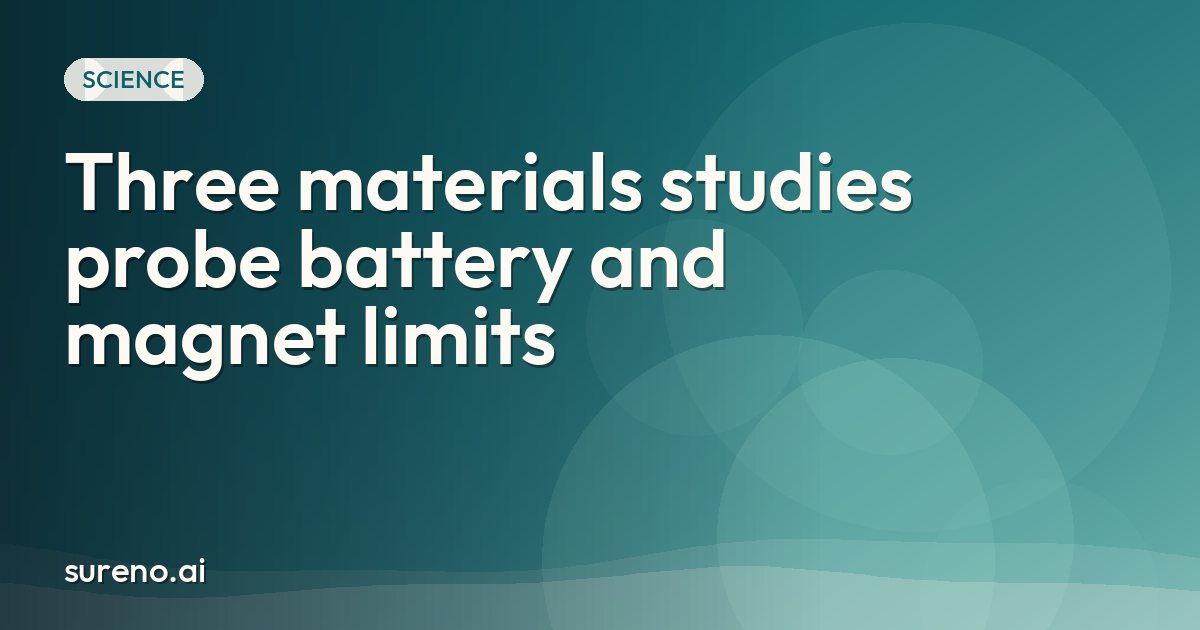 Three materials studies probe battery and magnet limits