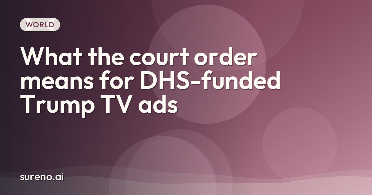 What the court order means for DHS-funded Trump TV ads