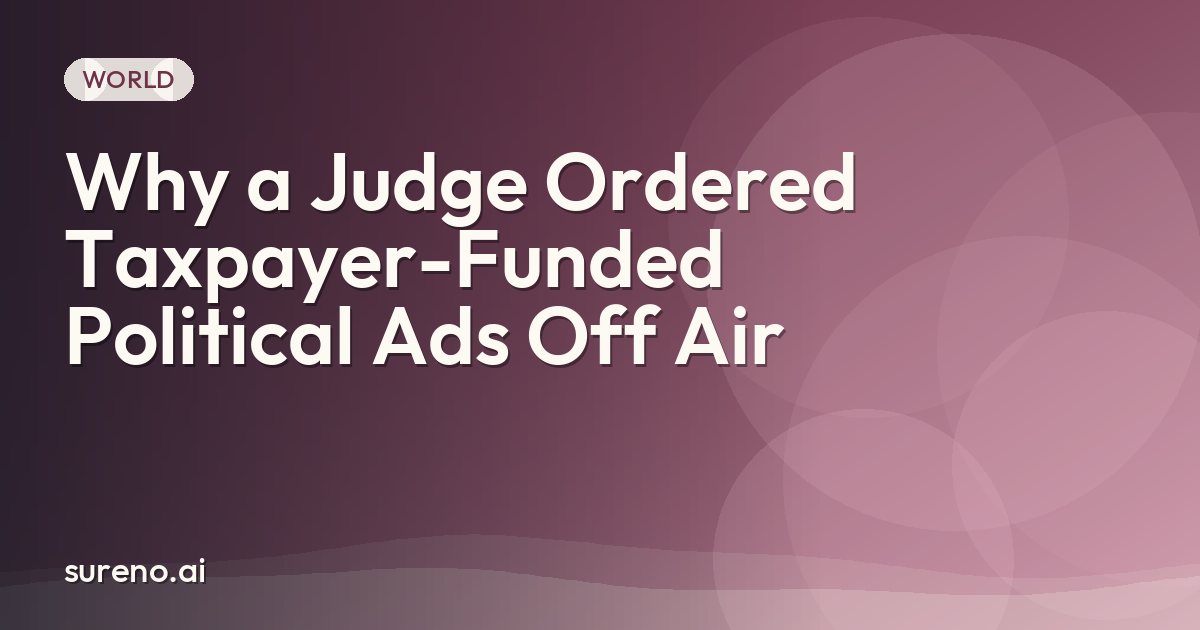 Why a Judge Ordered Taxpayer-Funded Political Ads Off Air