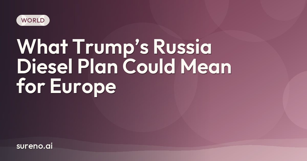 What Trump’s Russia Diesel Plan Could Mean for Europe