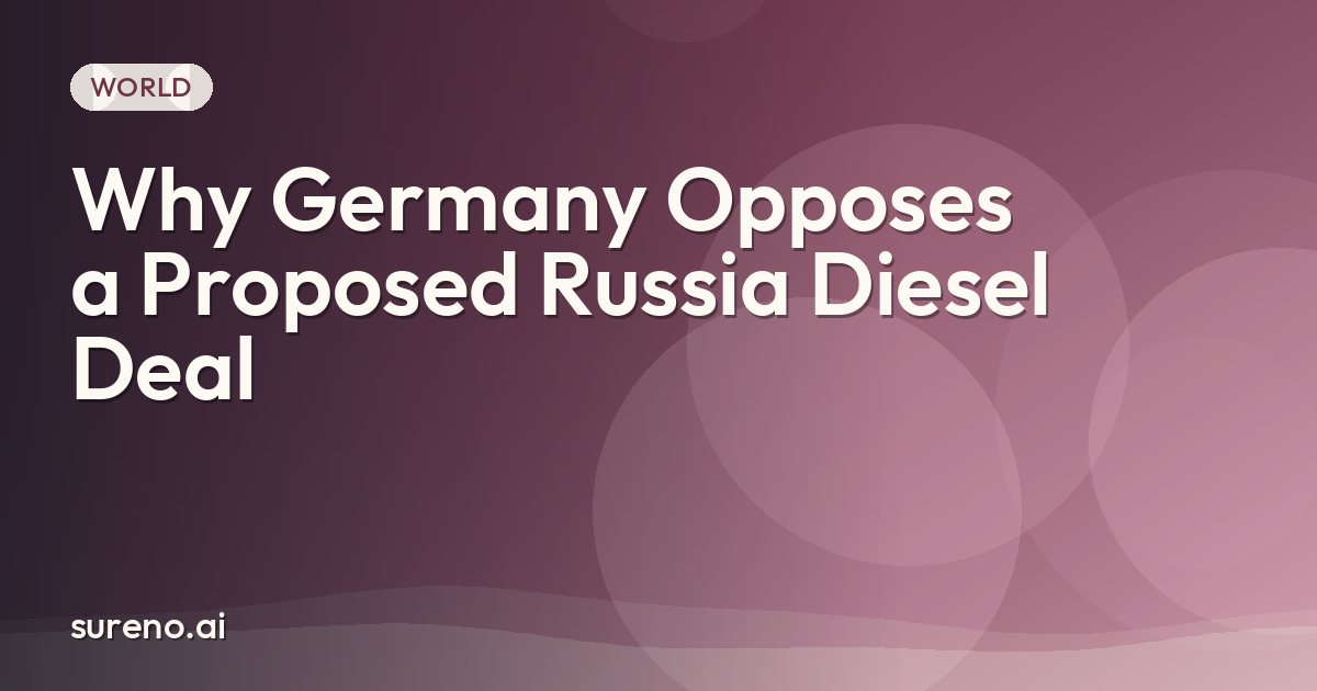 Why Germany Opposes a Proposed Russia Diesel Deal
