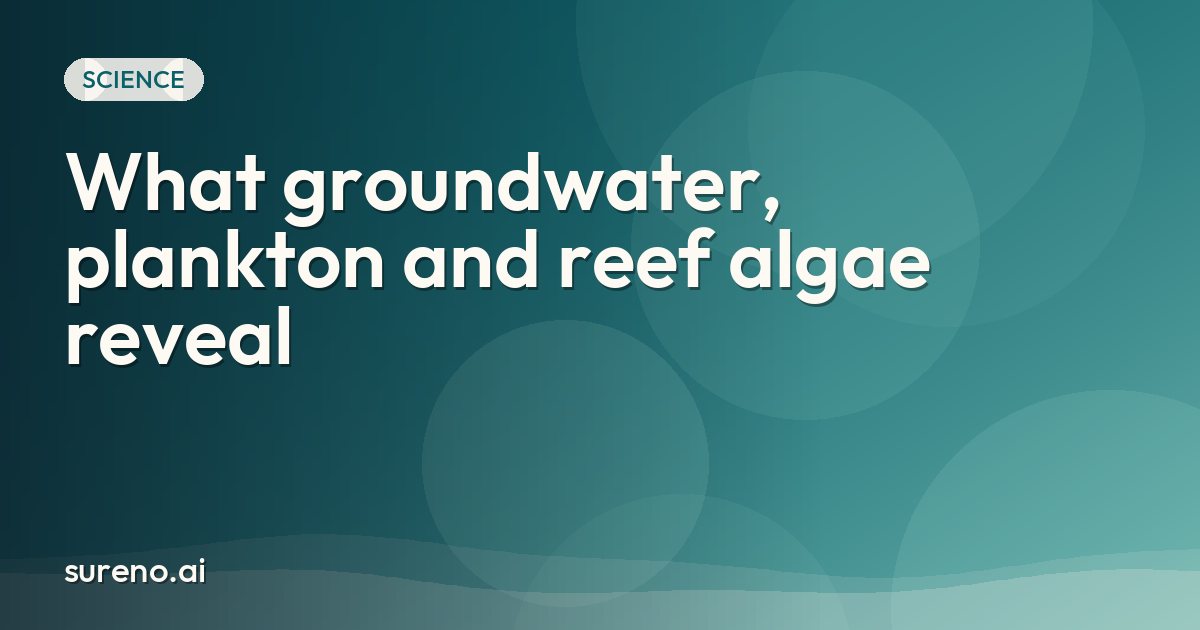 What groundwater, plankton and reef algae reveal
