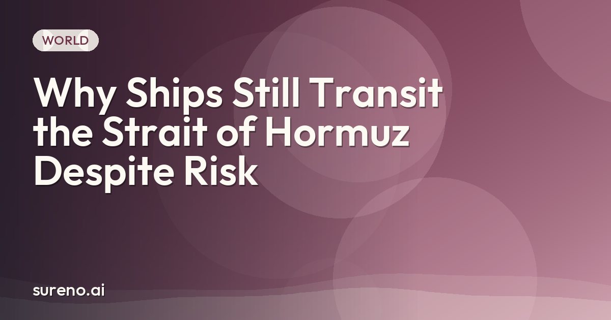 Why Ships Still Transit the Strait of Hormuz Despite Risk