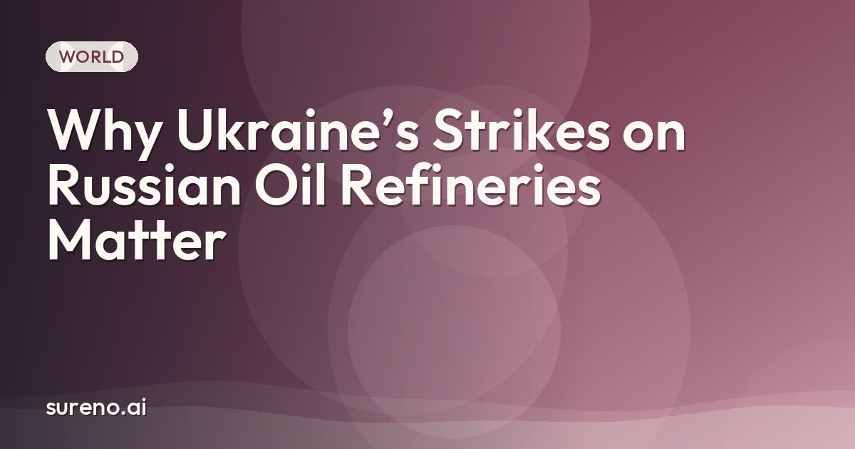 Why Ukraine’s Strikes on Russian Oil Refineries Matter