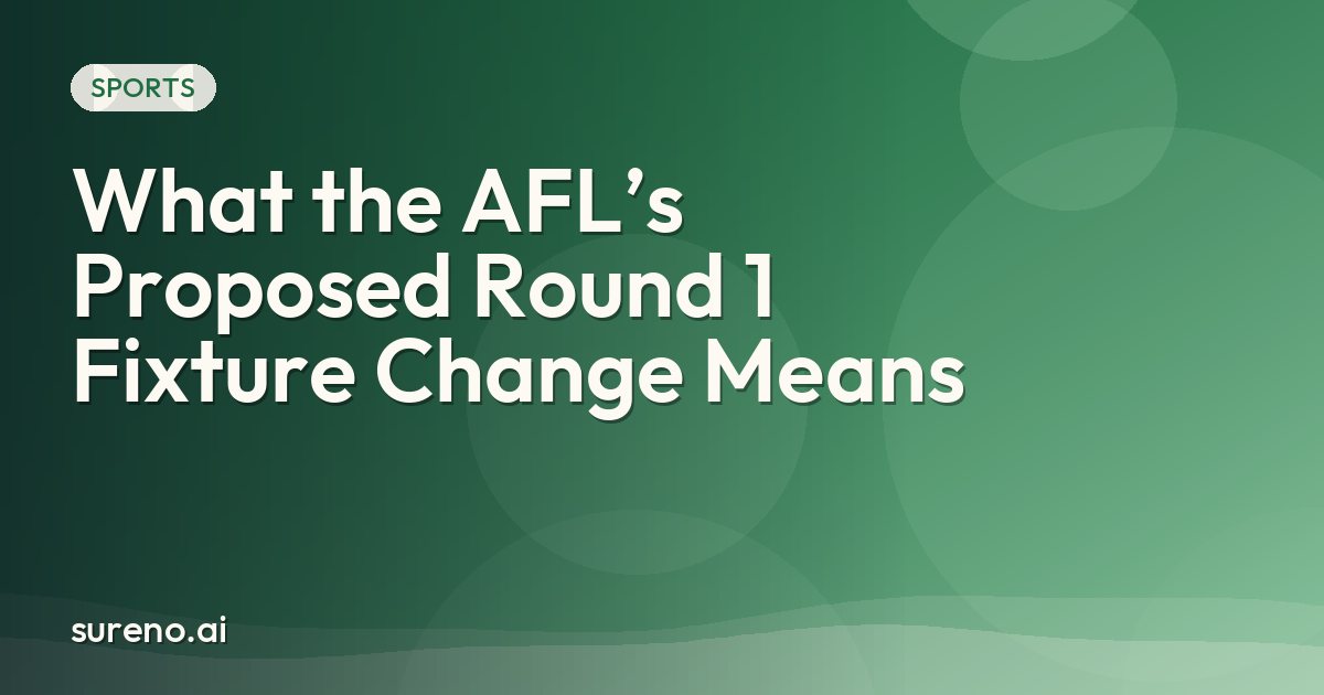 What the AFL’s Proposed Round 1 Fixture Change Means