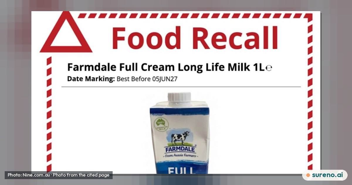 Is Farmdale full-cream long-life milk under recall?