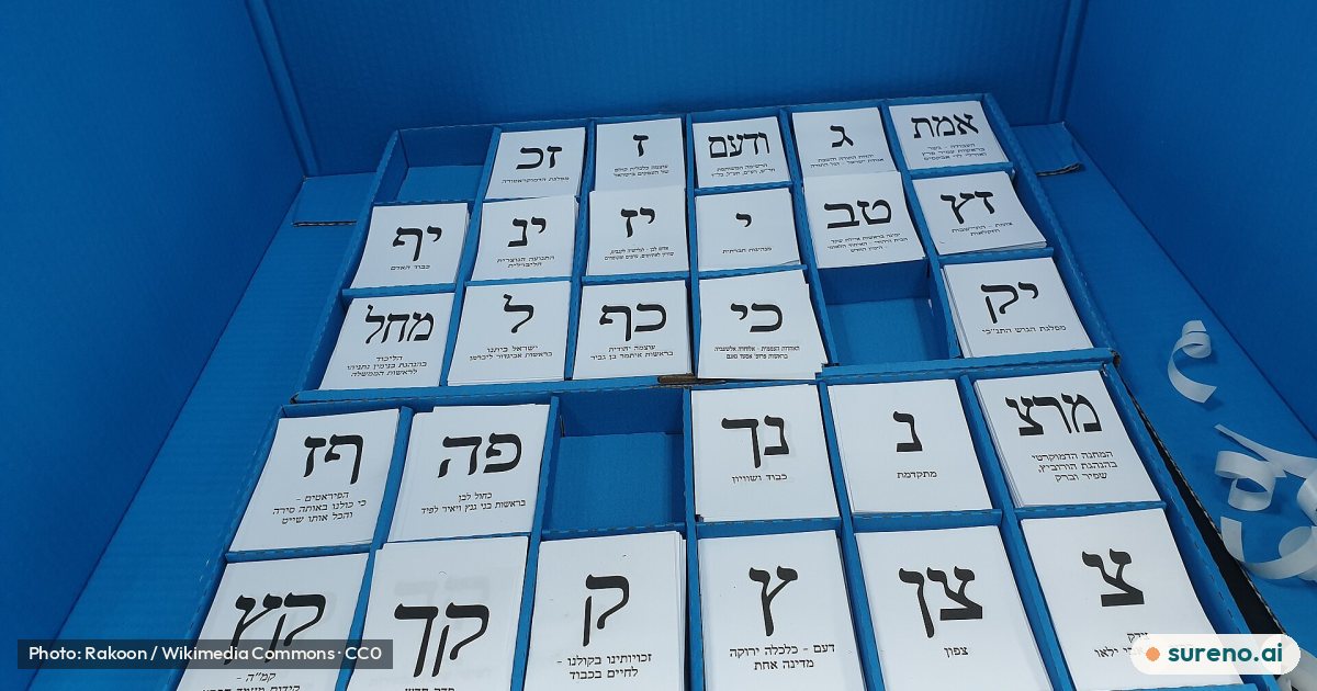 20190917 090750 Ballot papers in polling station in HaBiluyim School, Ramat Gan, Israel, September 2019 Knesset election.jpg