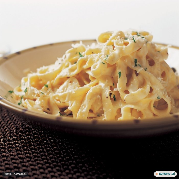 Fettucine alfredo, the finished dish