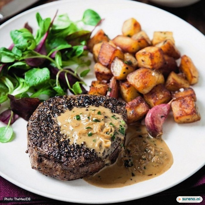 Steak Diane, the finished dish