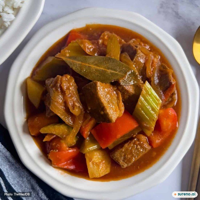 Beef Mechado, the finished dish
