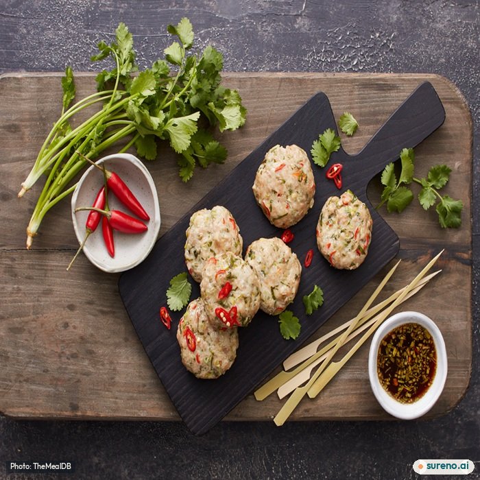 Thai chicken cakes with sweet chilli sauce