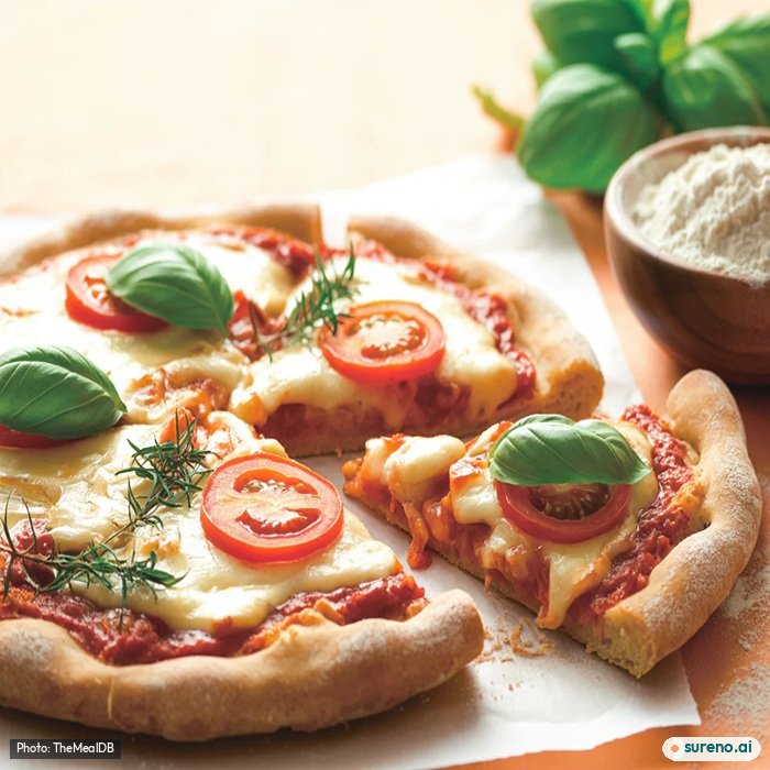 Cassava pizza, the finished dish