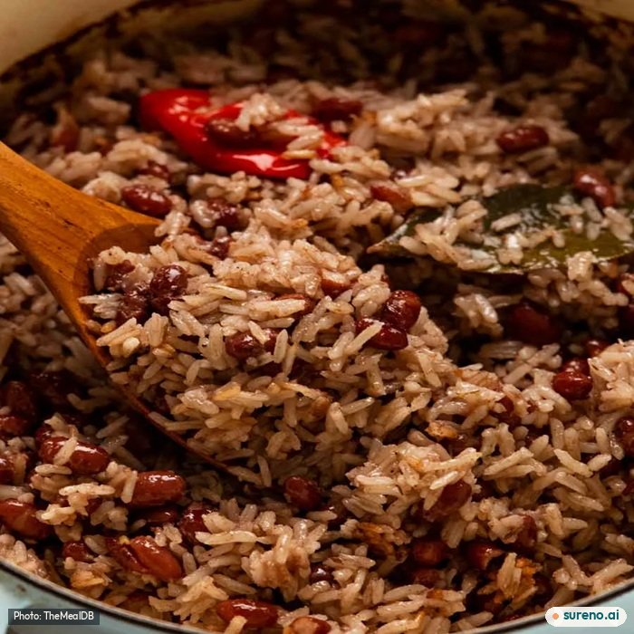 Jamaican Rice and Peas, the finished dish