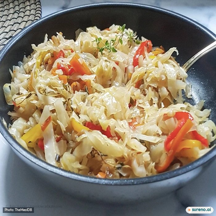 Jamaican Steamed Cabbage, the finished dish