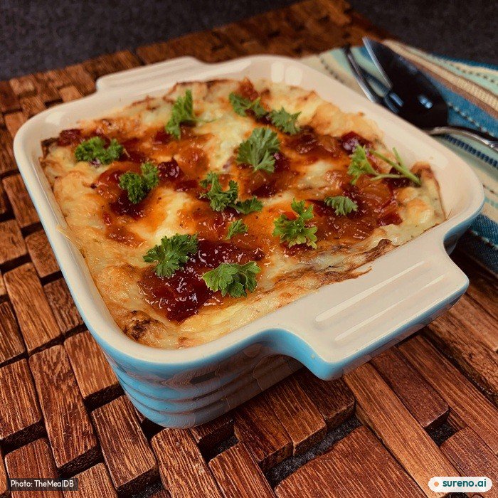 Pastel de Papas (Chilean Potato Pie), the finished dish
