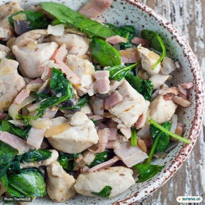 Chicken Salad With Mushrooms and Bacon