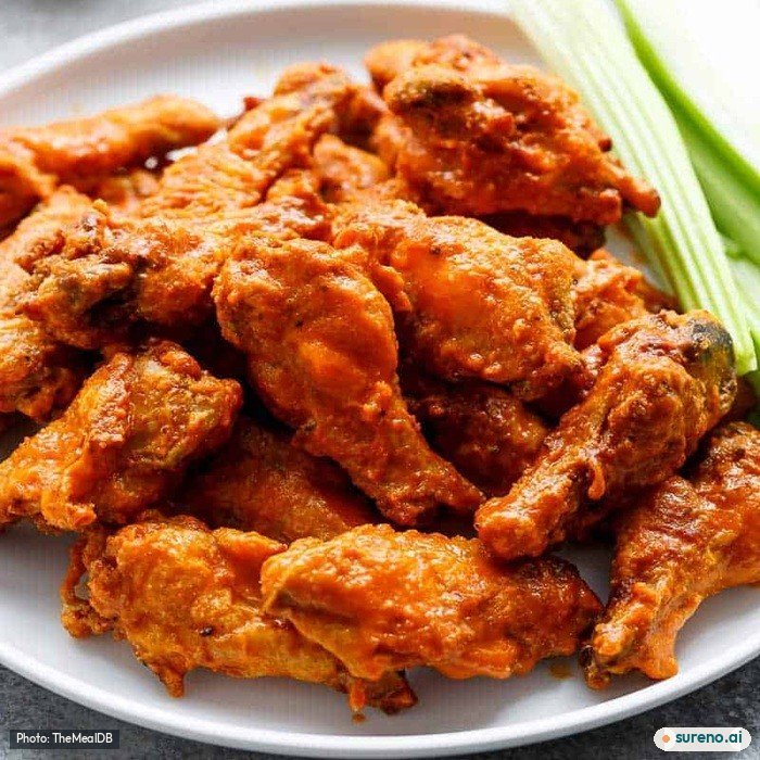 Extra crispy chicken wings, the finished dish