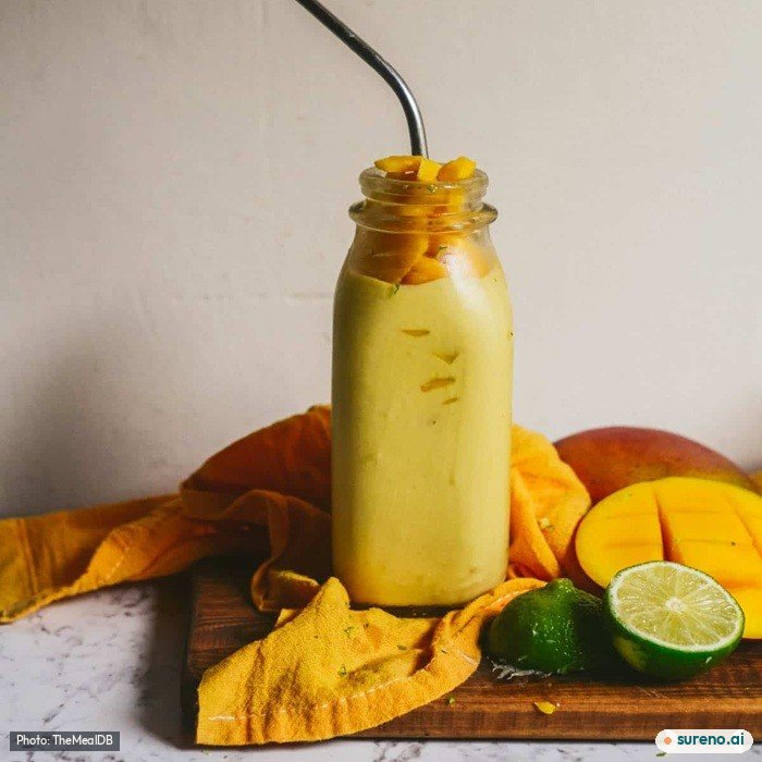 Creamy mango smoothie, the finished dish