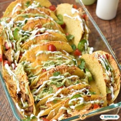 Crock Pot Chicken Baked Tacos