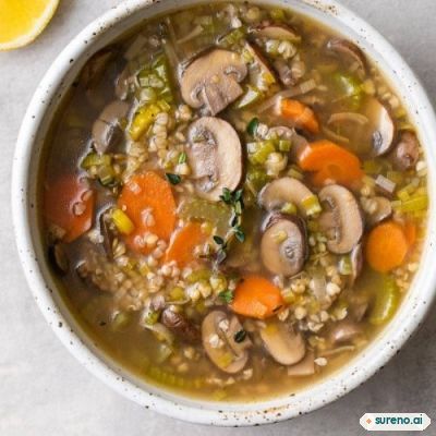 Mushroom soup with buckwheat
