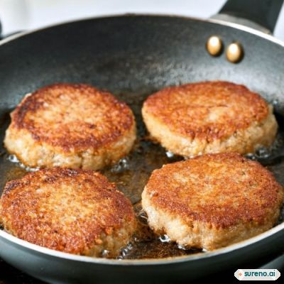 Karbonader (Lean Beef Patties) with Caramelized Onions