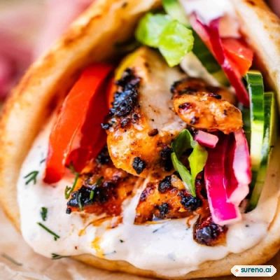 Chicken Shawarma with homemade garlic herb yoghurt sauce
