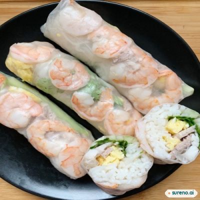 Vietnamese prawn spiralized rolls
