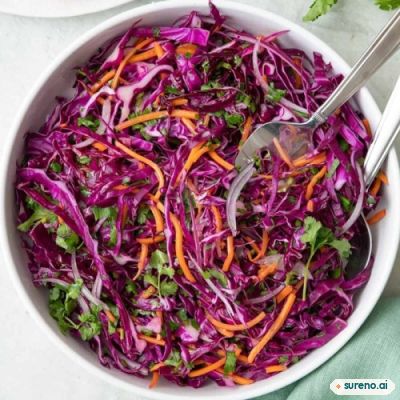 Tangy carrot, cabbage & onion salad