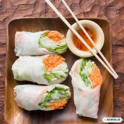Salmon noodle wraps