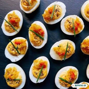 Codfish deviled eggs